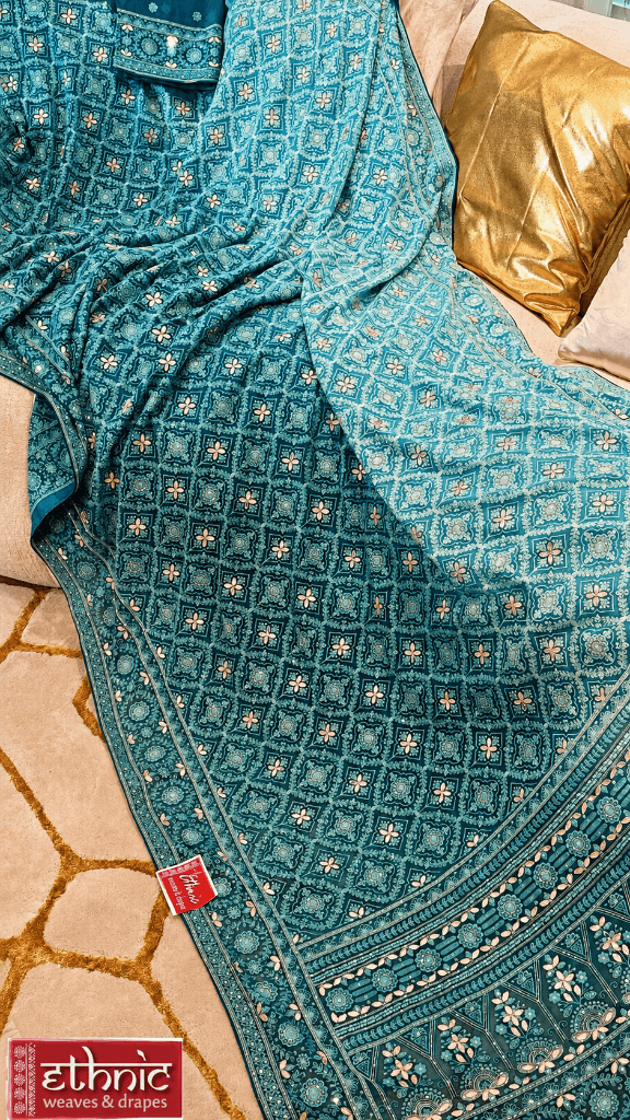 Pure Georgette Chikankari saree