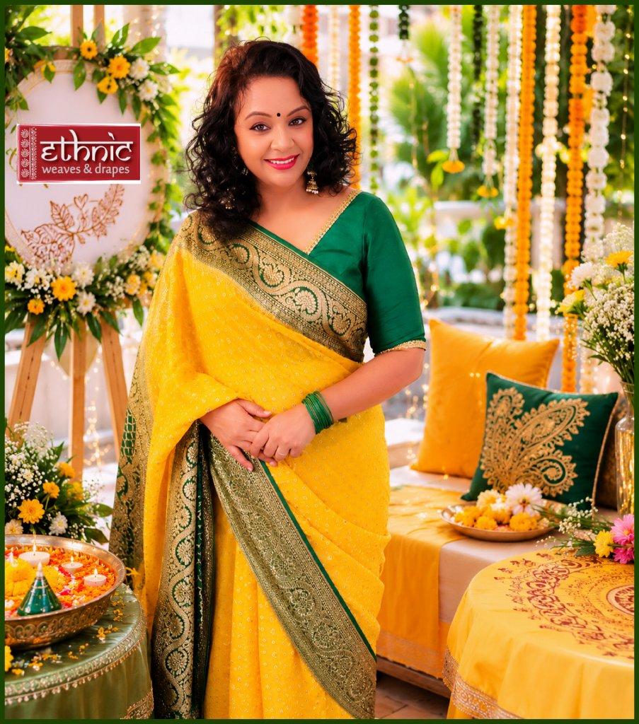 Yellow Georgette Banarasi